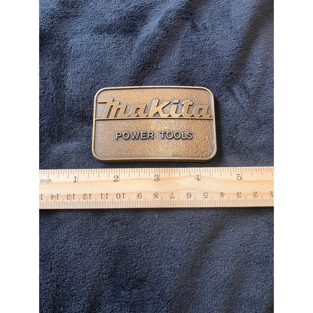 Makita Belt Buckle Mens OS Bronze Vintage Power Tools Logo USA Made